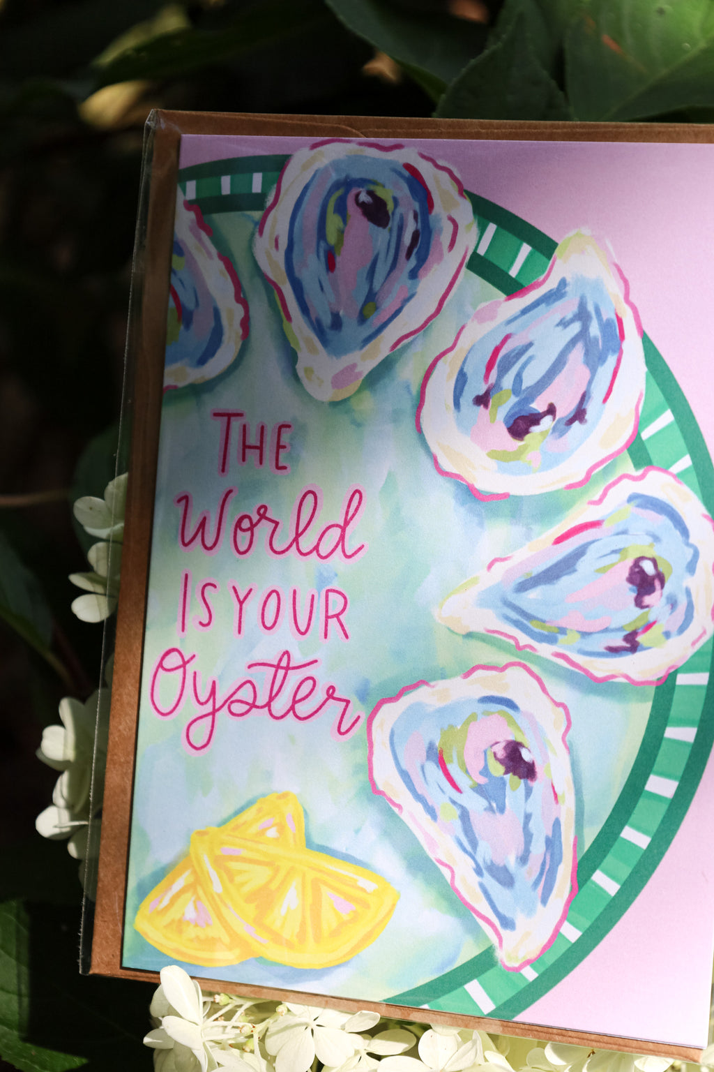 Oyster coastal greeting card