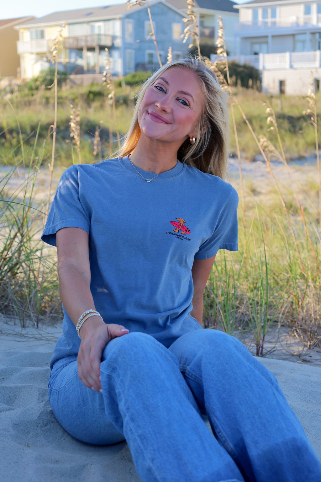 Dark blue surf dog tee