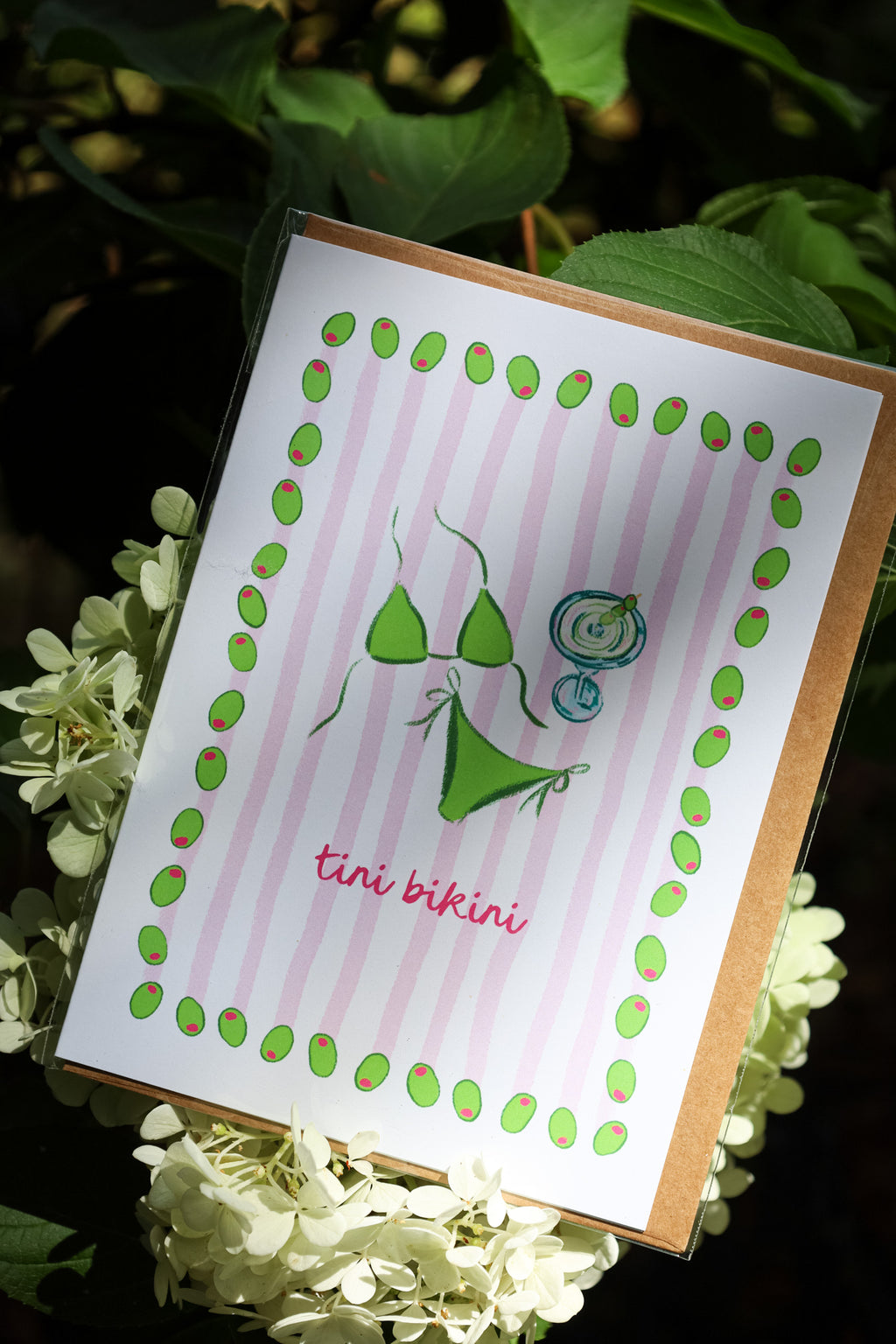 Tini Bikini coastal greeting card