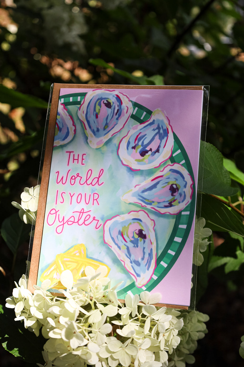 Oyster coastal greeting card
