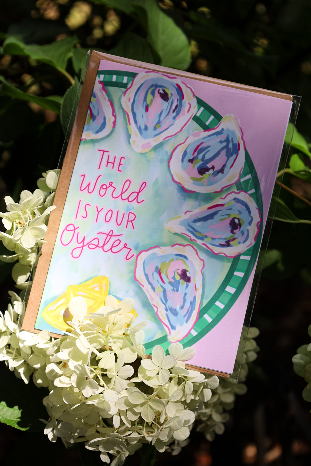 Oyster coastal greeting card