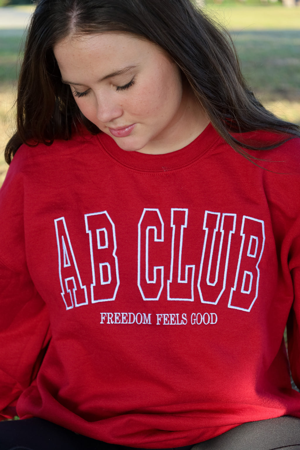 Freedom feels good embroidered crewneck