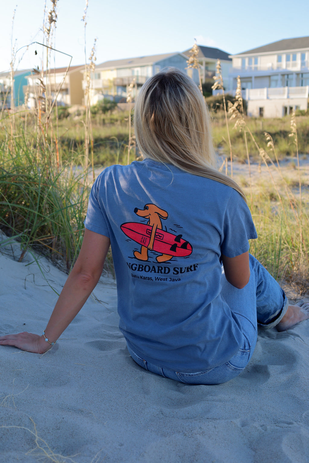 Dark blue surf dog tee