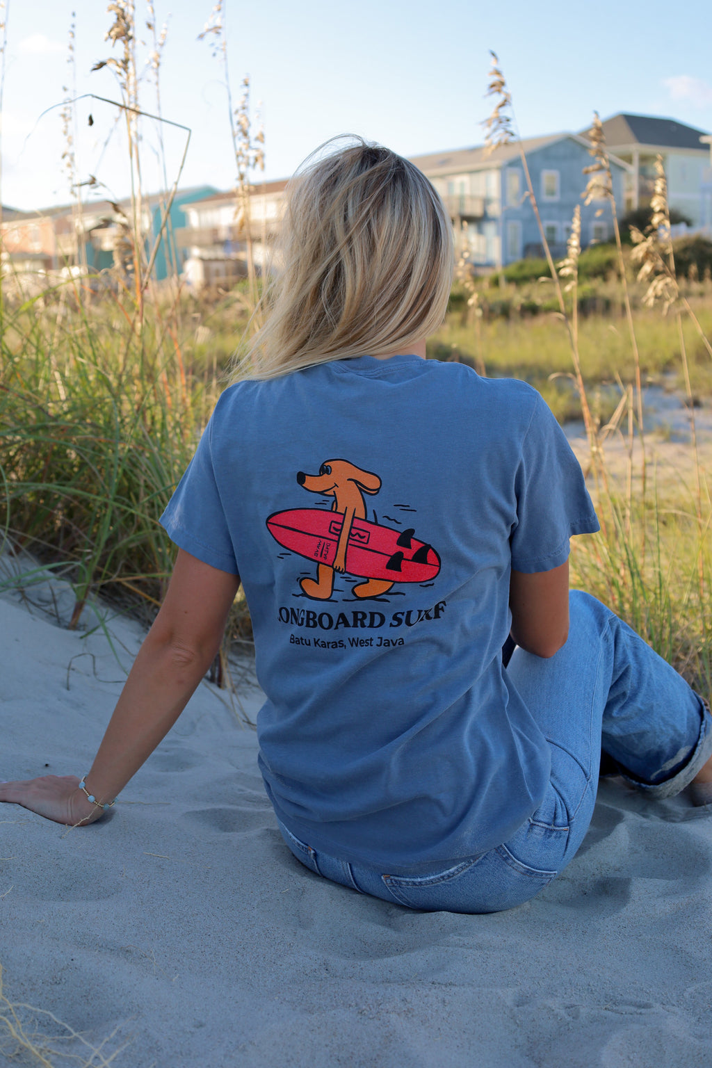 Dark blue surf dog tee