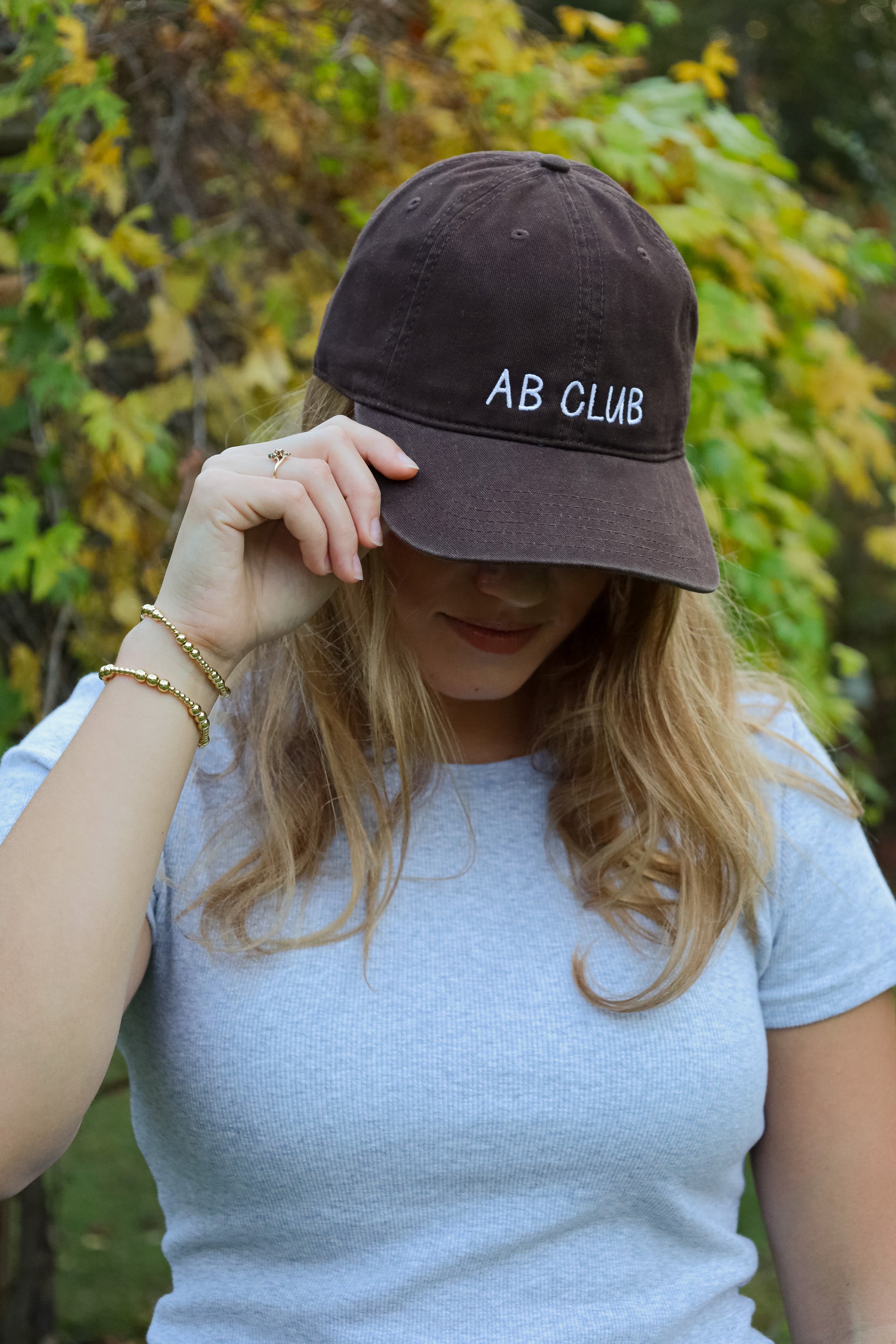 Brown ball cap