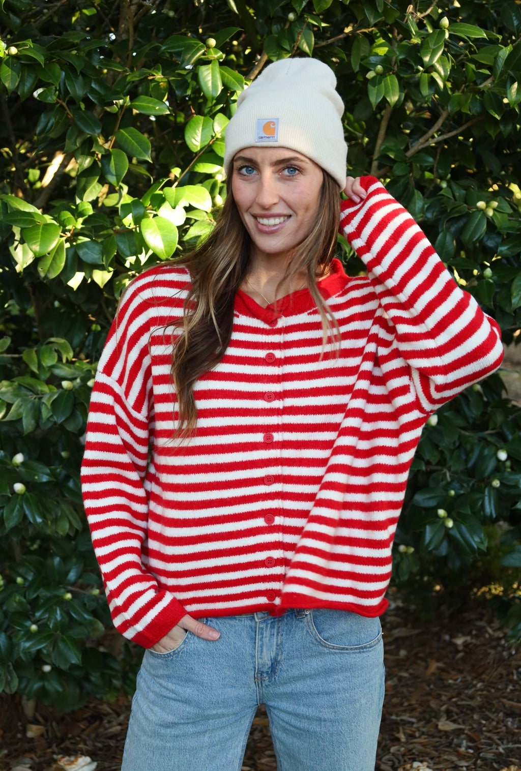 Winter wonderland button up cardigan sweater